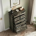 thumbnail image 4 of Farmhouse 7 Drawers Dresser for Bedroom,Wood Rustic Tall Chest of Drawers with Rustic Handle for Living Room Hallway, 4 of 7