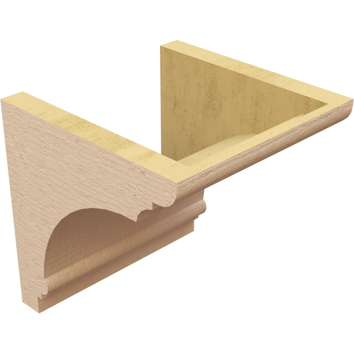 9"W x 9"D x 9"H Wide Hughes Rough Cedar Woodgrain TimberThane Corbel, Primed Tan