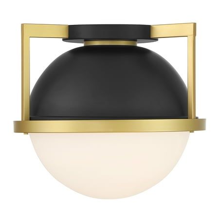 

Carlysle 1 Light Ceiling Light in Matte Black with Warm Brass Accents