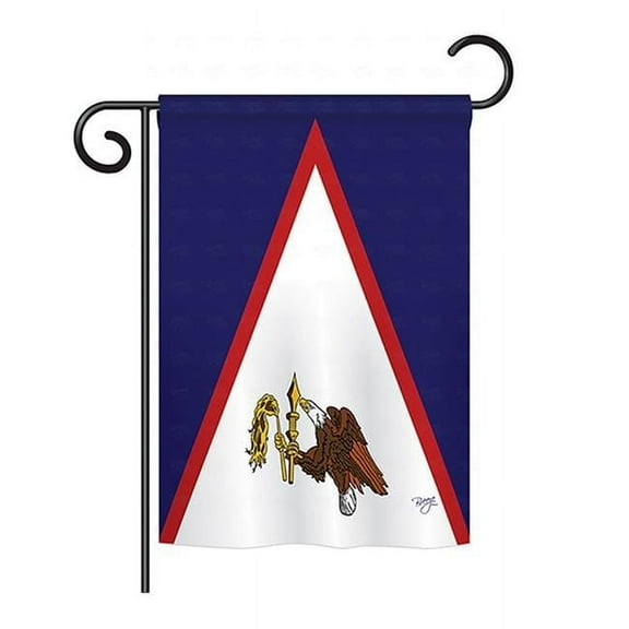 Breeze Decor BD-CY-GS-108360-IP-BO-D-US15-BD 13 x 18.5 in. American Samoa Flags of the World Nationality Impressions Decorative Vertical Double Sided Garden Flag Set with Banner Pole