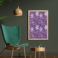 thumbnail image 2 of Eggplant Wall Art with Frame, Lilacs with Leaves Sticking out of Them in Soothing Purple Background, Printed Fabric Poster for Bathroom Living Room Dorms, 23" x 35", Purple White, by Ambesonne, 2 of 2