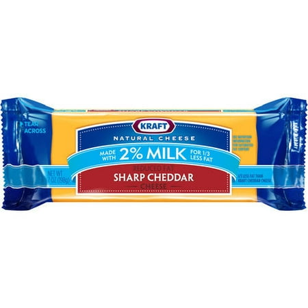 Kraft Natural Cheese Sharp Cheddar 2% Fat Cheese, 7 oz