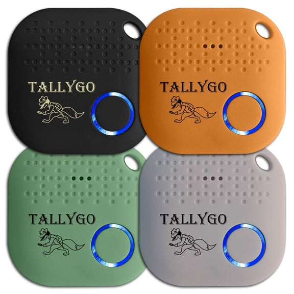 TallyGo Bluetooth Asset Tracker (IOS and Android) Key Finder, Item Locator, Phone Finder, New 4-Pack