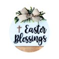 thumbnail image 2 of Sunjoy Tech Door Welcome Wreath Bow-knot Leaf Decor Hanging Letter Cross Decorative Round Shape Country Gate Welcome Sign Door Decor Pendant, 2 of 7