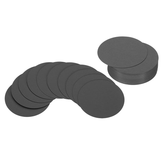 Uxcell 2pulgadas círculo papel de cartón, 50Pcs recortes en forma redonda de papel de cartón grueso para proyectos de bricolaje, negro