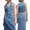 Blue, variant on Women Y2K Button Down Denim Vest Sexy Sleeveless Denim Crop Top Low Cut Strapless Jean Corset Bustier Streetwear