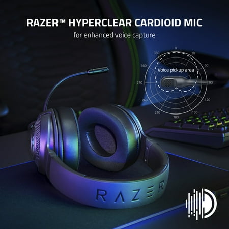 Razer - Kraken V3 X Wired 7.1 Surround Sound Gaming Headset for PC with Chroma RGB Lighting - Black