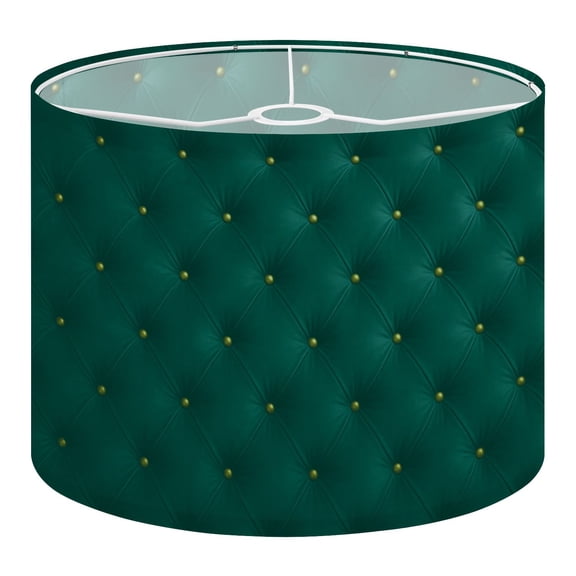 Linen Drum Lampshades Dark green color Deep emerald seamless for premium royal 13"x13"x10" Light Shade for Table Lamps Floor Lamps Drum Lamp Shades Lampshade Replacement Assembly Required