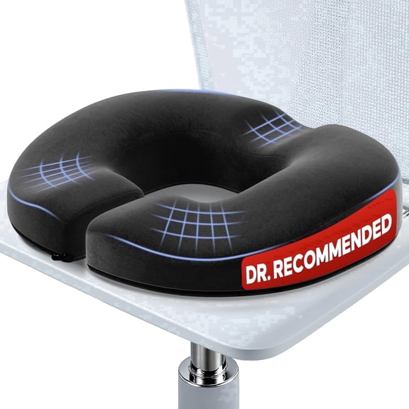 Lolsea Donut Pillow Seat Cushion for Tailbone Pain Relief, Donut Chair Cushion by Ergonomic for Sciatica, Hemorrhoids, Postpartum Pregnancy, Coccyx Pain Relief Cushion for Home, Office