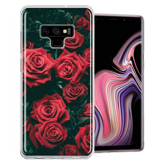 MUNDAZE For Samsung Galaxy Note 9 Red Roses Design Double Layer Phone Case Cover