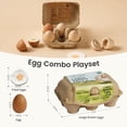 thumbnail image 5 of Tiny Land Wooden Egg for Kids, Organic Play Food Combo Playset - 6 Pcs Realistic Wooden Eggs, Montessori Kitchen Toys for Pretend Play, Easter Crafts for Toddlers, 5 of 6