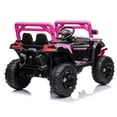 thumbnail image 4 of CIPACHO 12V Powered Ride Ons Four Wheel Drive Leather Electric Kids Car with R/C, Seat Belt four Wheel Absorber, Pink, 4 of 7