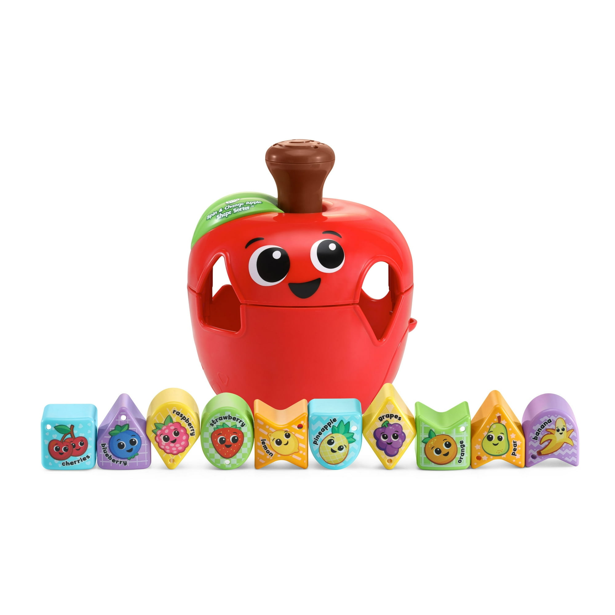 LeapFrog Spin & Change Apple Shape Sorter with Accessories, Baby and Toddler Toys