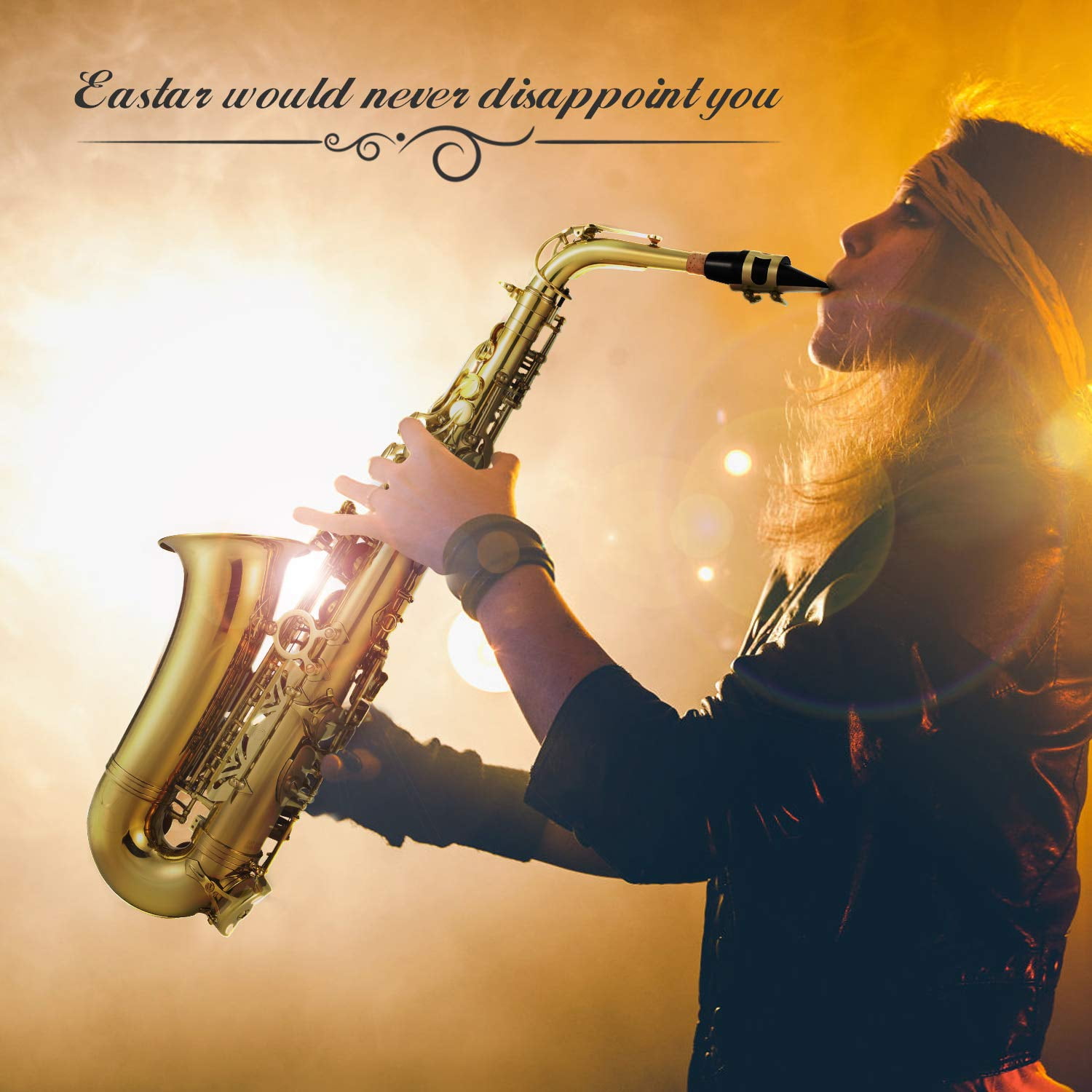 Eastar Sax Alto Saxophone Gold Lacquer Soccer Phone with Case Care