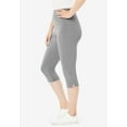 thumbnail image 3 of Woman Within Plus Size Stretch-Cotton Knit Pull-On Capri Leggings, 3 of 6