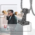 thumbnail image 2 of Collar YONGSHENG con colgante de cabeza de lobo y martillo de Thor 22 pulgadas, 2 of 5