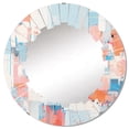 thumbnail image 2 of Designart "Interlocking Perspectives Blue Orange Vision" Cubism Round Wall Mirror - Modern Oval Printed Decorative Oversized Mirror - Multiple Color Options, 2 of 4