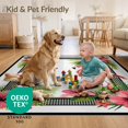 thumbnail image 4 of ODIKA 3'x5' Ultra-Soft Throw Mat, Door Plaid Pcs Border Hibiscus Motif Welcome Hawaiian Frame Boho None Washable, Bare feet friendly, Easy Care Indoor rug for Bedside, Vanity, 4 of 7