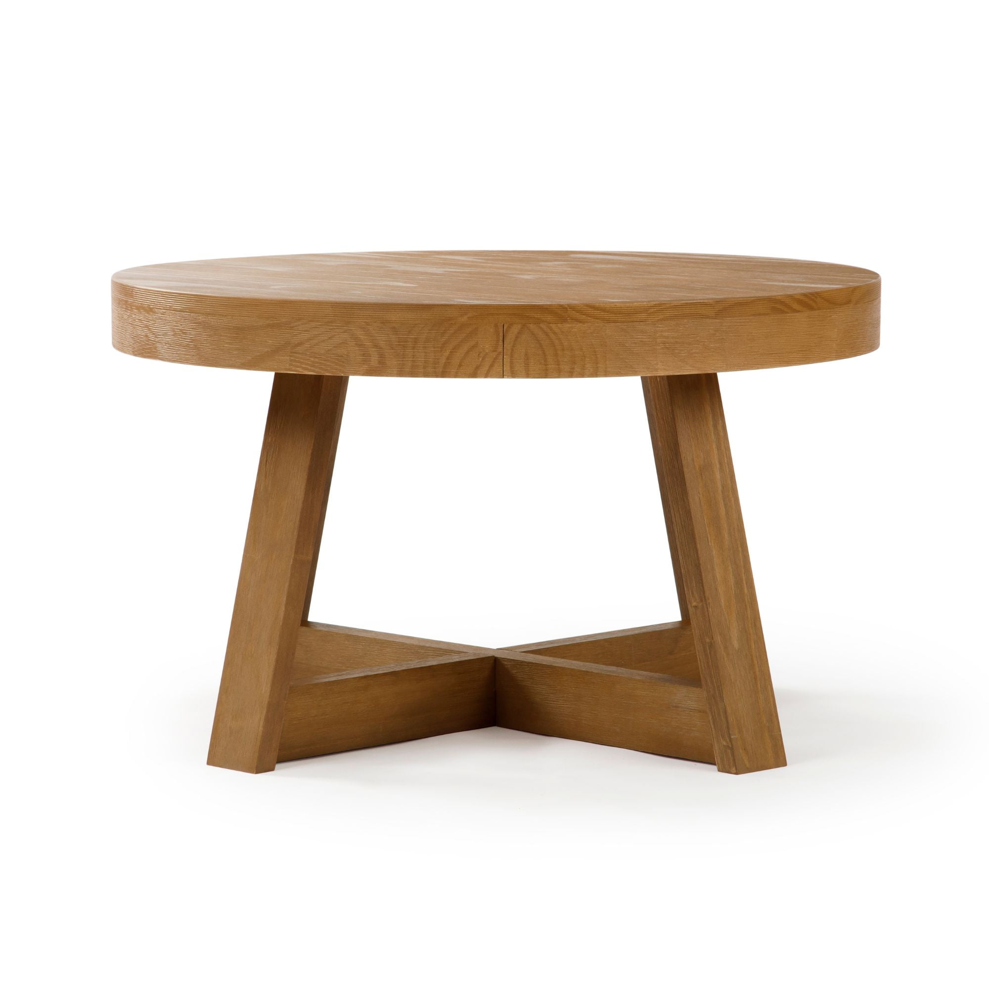 Plank+Beam Classic Solid Wood Round Coffee Table, 30" Farmhouse Table for Living Room