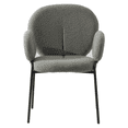 thumbnail image 3 of LeisureMod Celestial Mid-Century Modern Boucle Dining Chair Upholstered Seat and Back with Black Powder-Coated Iron Frame Side Chair with Arms for Kitchen and Dining Room Set of 4, Green, 3 of 6