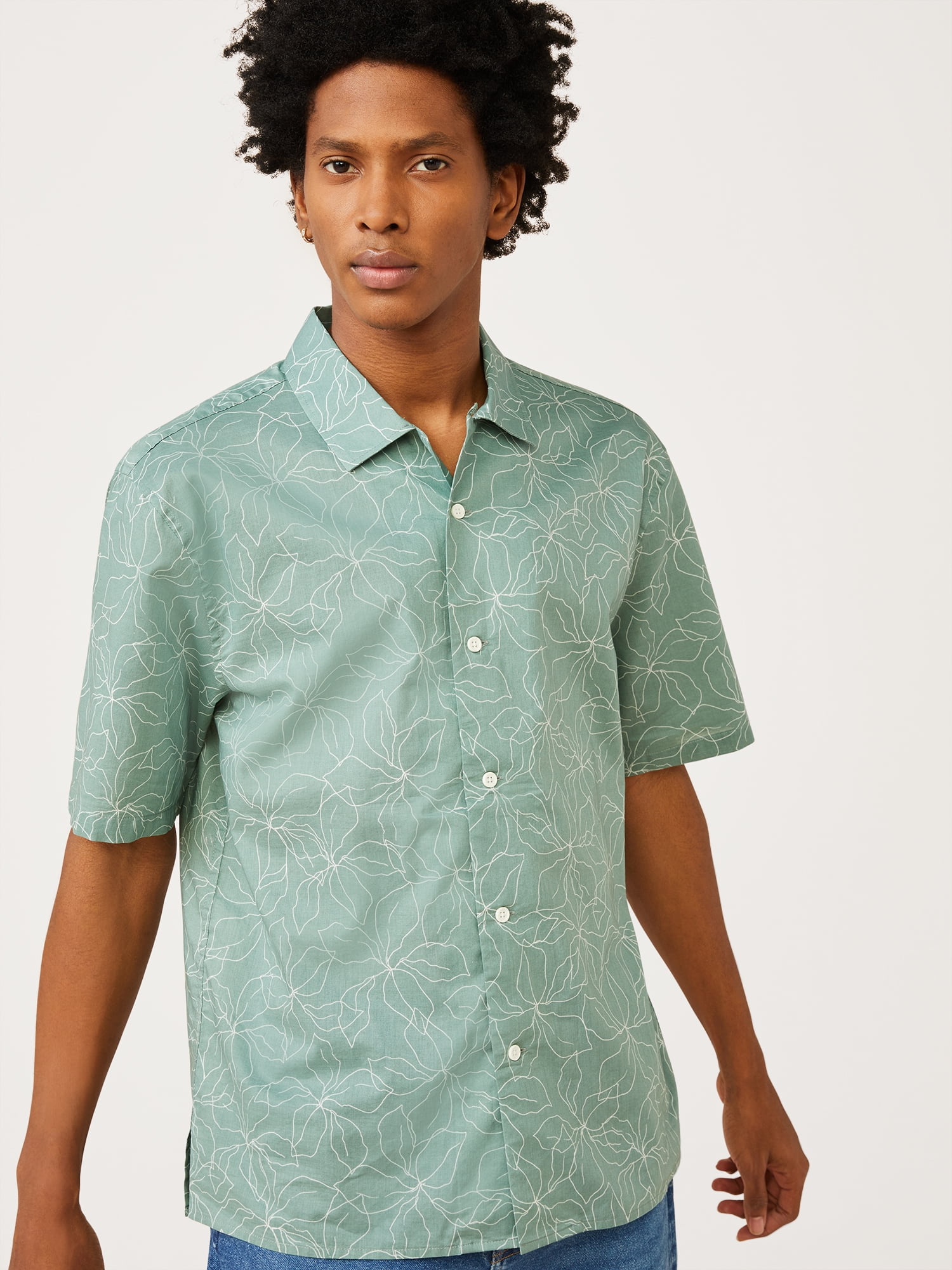 mens short sleeve dress shirts walmart