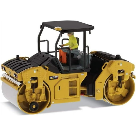 Cat Caterpillar CB-13 Tandem Vibratory Roller with ROPS and Operator High Line Series 1/50 Diecast Model by Diecast Masters 85594