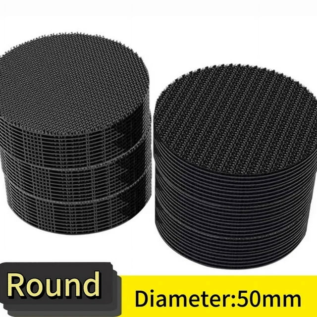 Car Floor Mats Fixing Stickers Universal Self-Adhesive Carpet Fasteners Nylon Anti Skid Double Side Tape Sticker For Home Office Round black 10pairs (20pcs)