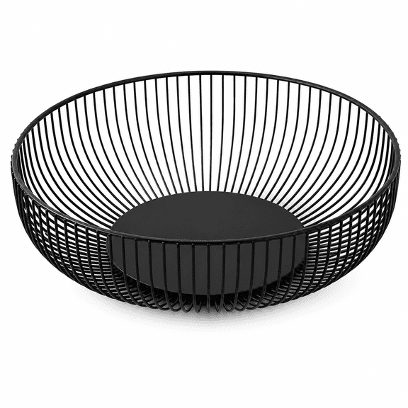 Kabuer Fruit Basket for Countertop Storage of Fruits, Breads, Vegetables, and Snacks, Black