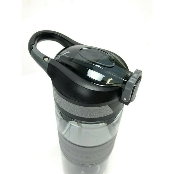 Black Sports Straw Water Bottle Reusable Portable Gym Cycling Straw Drink Bottle