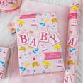 thumbnail image 4 of HOMERAL Pink Baby Shower Wrapping Paper Roll, 17 In X 32.8 Ft(46.5 sq.ft.ttl.) BABY Design Gift Wrap with Pink Heart Reverse for Baby Shower, Baby Girl Birthday, Gender Reveal, Newborn Celebrations, 4 of 6