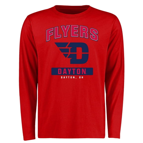 Men's Red Dayton Flyers Campus Icon Long Sleeve T-Shirt