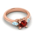 thumbnail image 3 of 2.50 Carat Round Cut Garnet & Aquamarine Gemstone Beautiful Ring for Birthday Gift Solid 18K Rose Gold Size 10.5 by Diamond-Capitals, 3 of 8