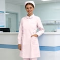 thumbnail image 1 of Elegant Lab Coat with Elegant Tail Design for by Attire Collar Detail Slanted Pockets Customizable for Daily and Lab Use, 1 of 4