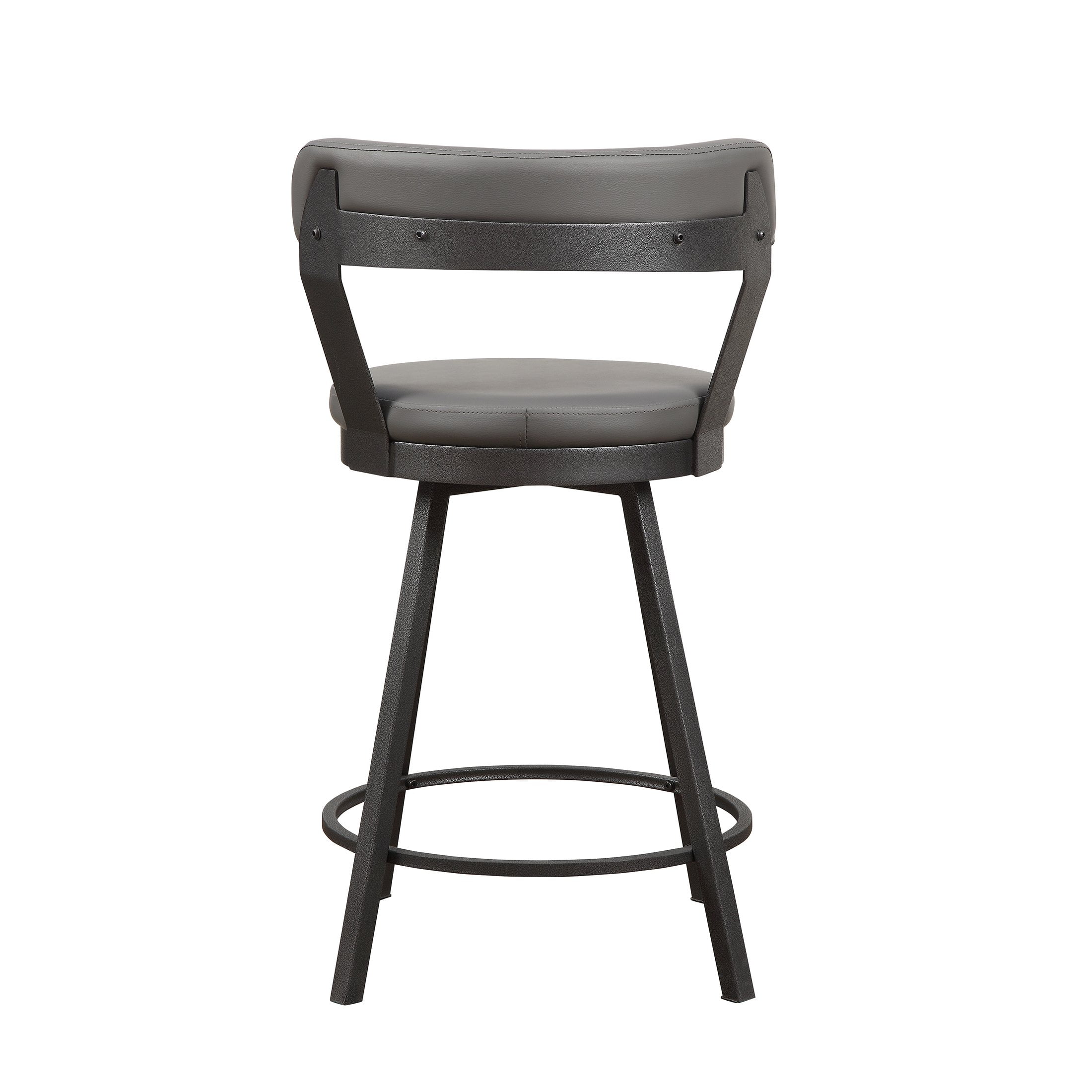 OakvillePark Belmar Swivel Counter Height Barstool (Set of 2), Gray