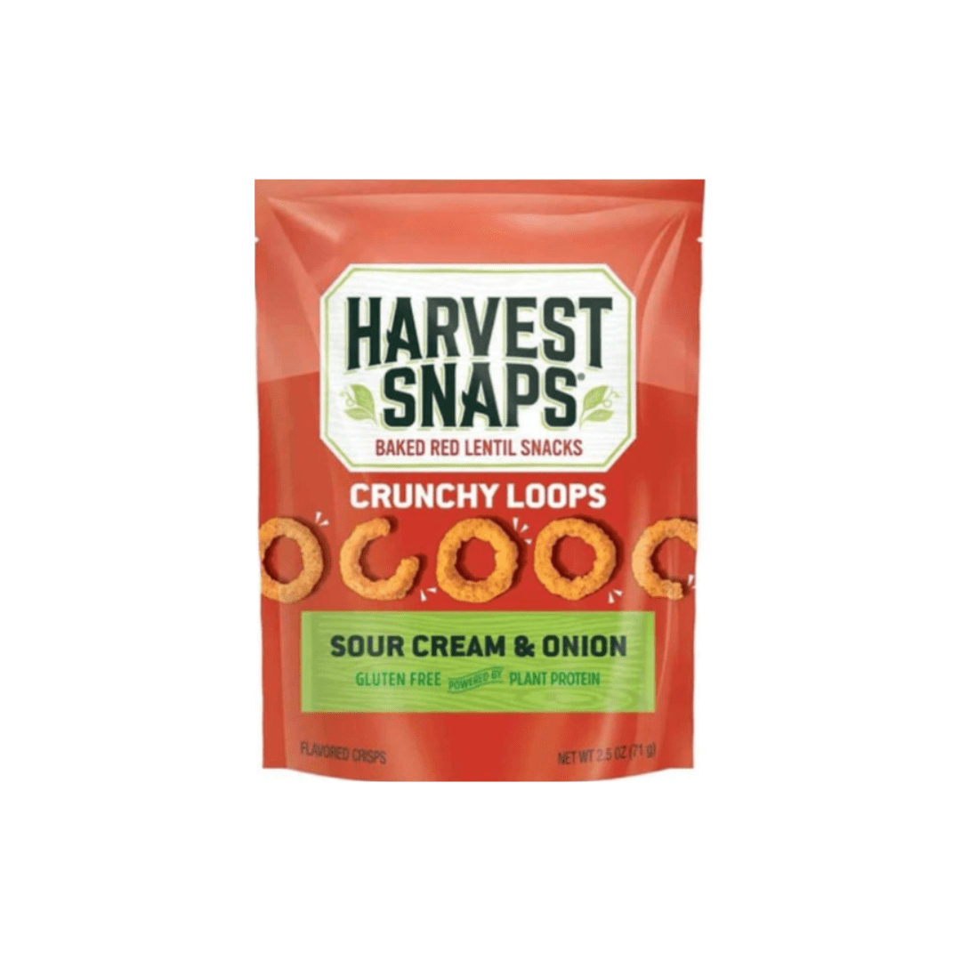 Harvest Snaps Red Lentil Baked Veggie Chips Sour Cream & Onion – Gluten Free Healthy Snack – Plant Based Protein, Crunchy & Flavorful – 2.5 oz Bags – 12 Count