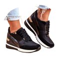 thumbnail image 3 of Dsscvnef Espadrilles Tissées Volantes Femmes Mode Décontractée Chaussures de Course Semelle Épaisse Confortables Tête Ronde à Lacets pour Automne Hiver, 3 of 7