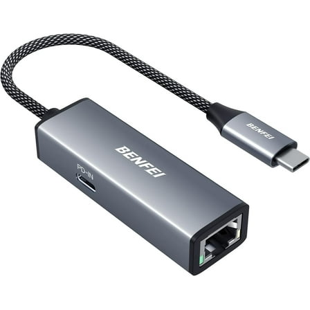 BENFEI USB-C to Ethernet Gigabit Adapter with 100W Power Delivery, Compatible with iPhone 15 Pro/Max, MacBook Pro/Air 2023, iMac