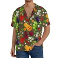 thumbnail image 3 of KLL Begetable Print Men's Shirt Short Sleeve Button Down Summer Cuba Beach Shirts- 4X-Large, 3 of 7