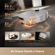 DREAME X60 Ultra Kit Robot Vacuum and Mop,35000Pa Suction, 100% Detangling,3.13in Ultra-Thin Design, 3.47in Obstacle Clearing, Self Emptying&Refilling, Mop Self-Cleaning, Obstacle Avoidance, White