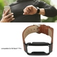 thumbnail image 3 of PU Leather Watch Band With Black Stainless Steel Case For Mi Band 7 Pro, Waterproof Replacement Watch Wristband Quick Release Watch Band Protector Cover, 3 of 8