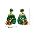 thumbnail image 3 of Fiudx Pendientes Del Día de San Patricio con Diseño de Trébol de Cuentas Verdes y Adornos de Sombrero de La Suerte, Joyería de Estilo Bohemio, Regalo Navideño, Ligeros y Cómodos, Tamaño 6 X 4 Cm., 3 of 6