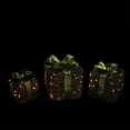 thumbnail image 3 of Northlight Lighted Glitter Rattan Gift Boxes Christmas Decoration - 12" - Clear Lights - Set of 3, 3 of 3