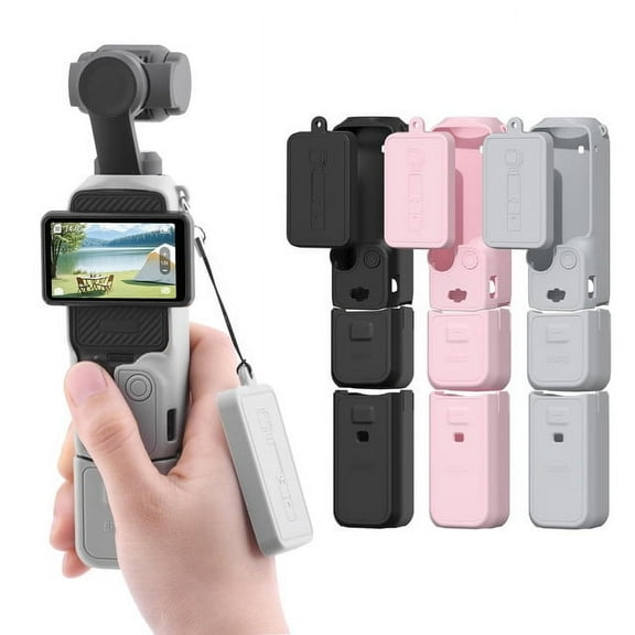 Pocket 3 Silicone Case, Protective Case Lens Protective Cover Anti-Scratch Protective Case Shell Compatible with DJI OSMO Pocket 3 Creator Combo Accessories (Gray)
