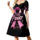 thumbnail image 1 of Vestido de manga corta para concientización sobre el cáncer de mama Pink Power vestidos de mujer para ocasis especiales vestido, 1 of 6