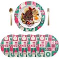 thumbnail image 3 of GZHJMY Christmas Elements Round Placemats Set of 1, Non-Slip PVC Table Mats Washable Heat Resistant Place Mats for Kitchen Dining Table Christmas Home Decor, 15.4 Inch Table Mat, 3 of 7