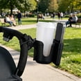 thumbnail image 6 of Weloille Stroller Cup Holder with Phone Holder 1 Piece, 360° Rotation Adjustable Universal Drink Rack, Anti Slip Stable Bottle Bracket for Stroller, Wheelchair, Bicycle, Golf Cart, 6 of 6