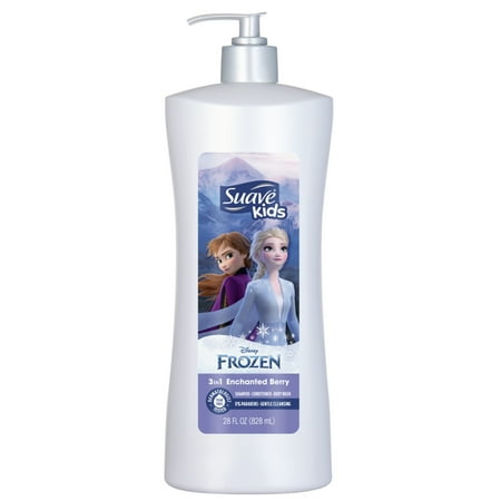 Suave Kids Frozen 3-in-1 Shampoo Conditioner Body Wash Enchanted Berry Scent 28 FL OZ Pump