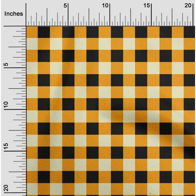 oneOone Silk Tabby Fabric Gingham Check Decor Fabric Printed BTY 42 Inch Wide