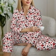 thumbnail image 6 of Pofeuu Ladybugs 2 Print Womens Pajamas Set Long Sleeve Sleepwear Button Down Nightwear Soft Pj Lounge Sets Button Down Pajamas Women-Large, 6 of 7