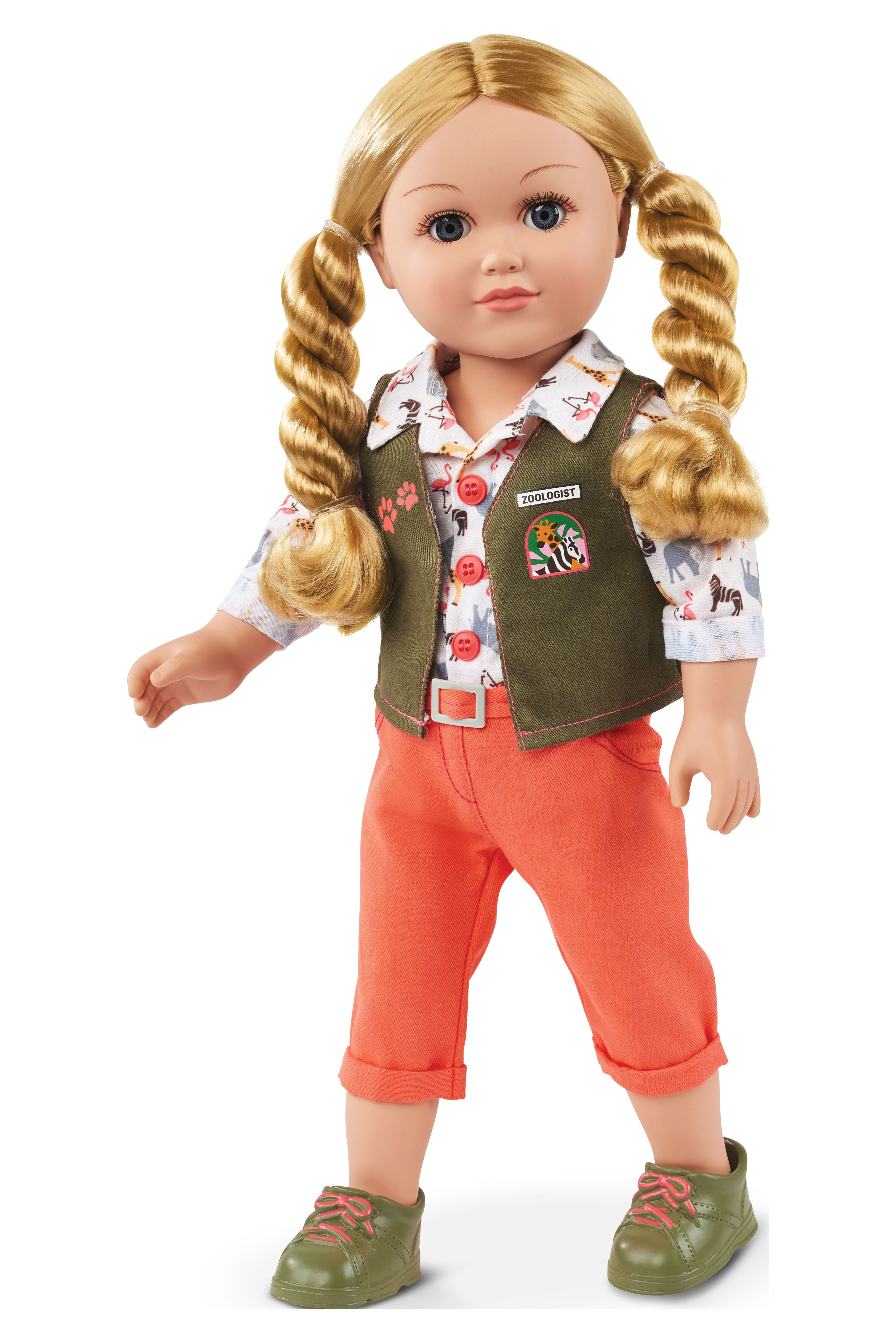 My Life As Poseable Zoologist 18" Doll, Blonde Hair, Gray Eyes, Light Skin Tone